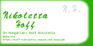 nikoletta hoff business card